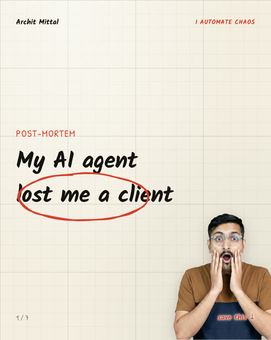 My AI agent
[[circle:lost me a client]]