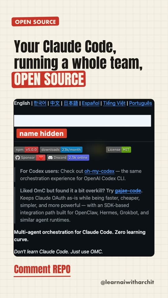 Your Claude Code, running a whole team, OPEN SOURCE