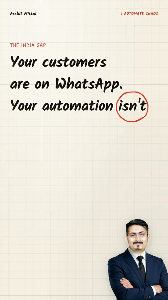 Your customers
are on WhatsApp.
Your automation [[circle:isn't]]